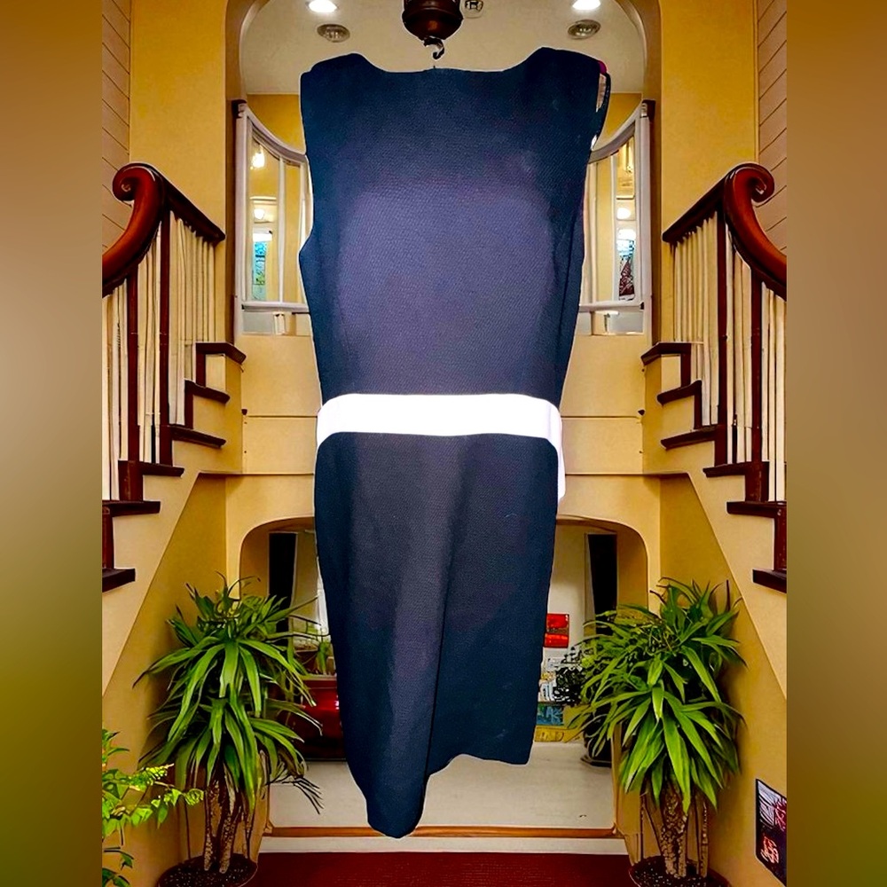 Garfield & Marks Sz 14Knee Length Sleeveless Black Dress Made In The USA EUC